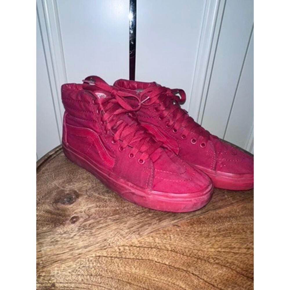 Vans SK8-Hi Red High Top Men's 7/‎ Women's 8.5 Sneakers Casual Lace Up Shoes